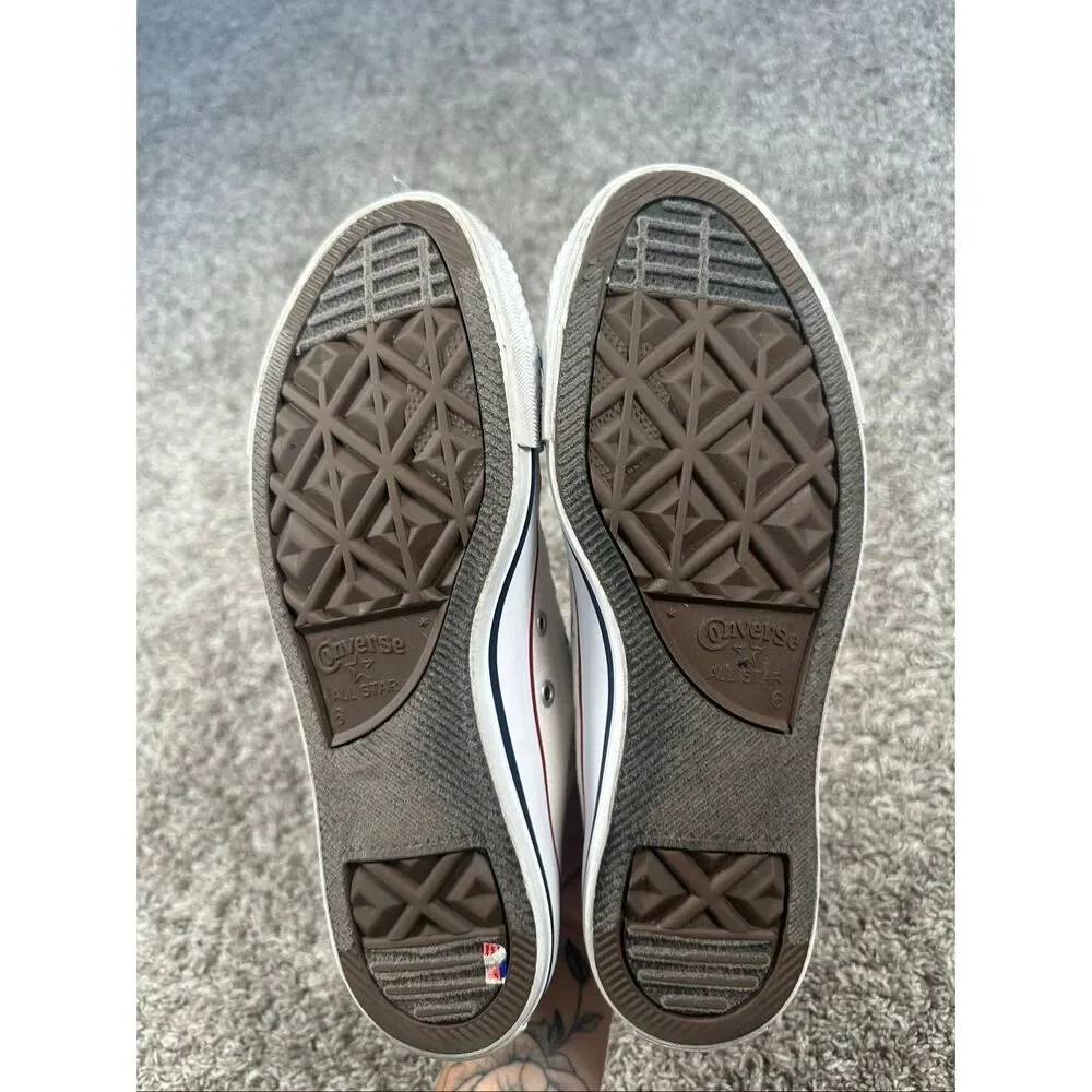 converse all star low top canvas sneakers shoes white women’s 8 lace up casual - Picture 8 of 10